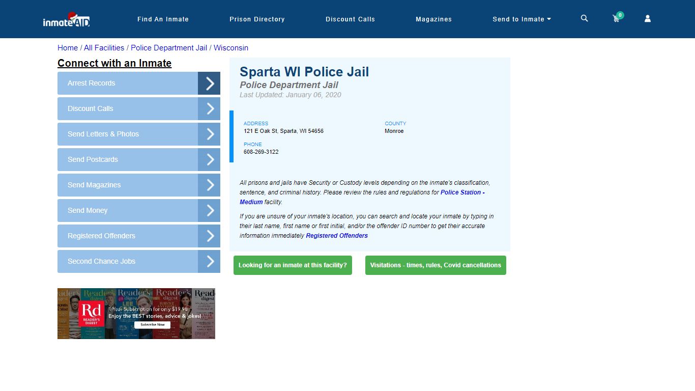 Sparta WI Police Jail & Inmate Search - Sparta, WI