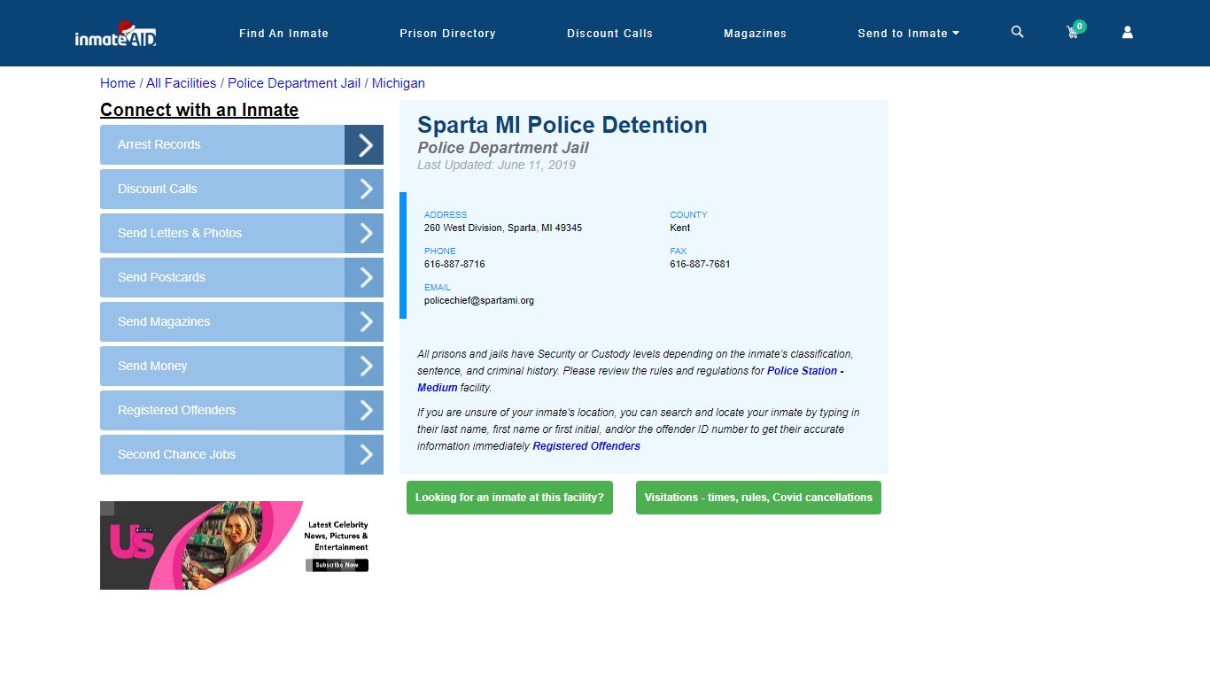 Sparta MI Police Detention & Inmate Search - Sparta, MI