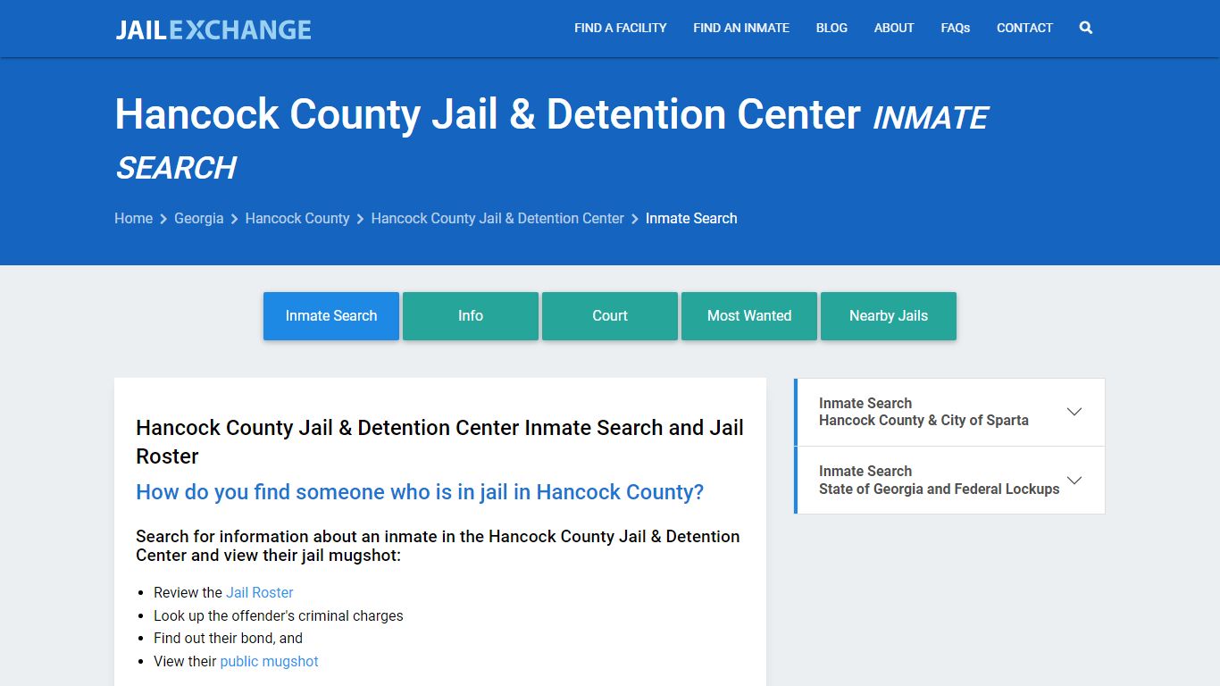 Hancock County Jail & Detention Center Inmate Search